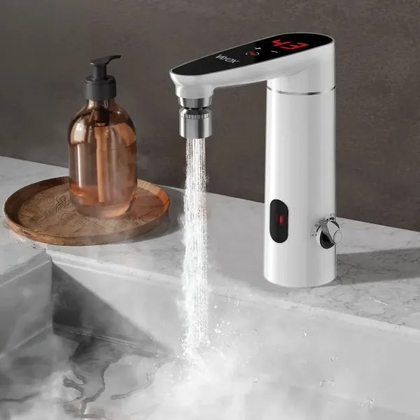 Érintős vízmelegítő LED kijelzővel, 3000W/230V, IPX4, fehér