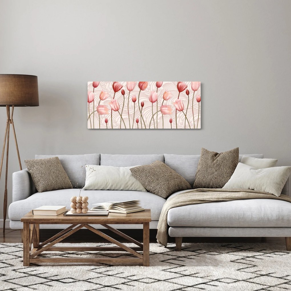 Kép - rózsaszín tulipán (120x50 cm)