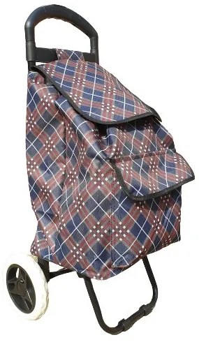 Donzella kisméretű gurulós bevásárlótáska barna kék