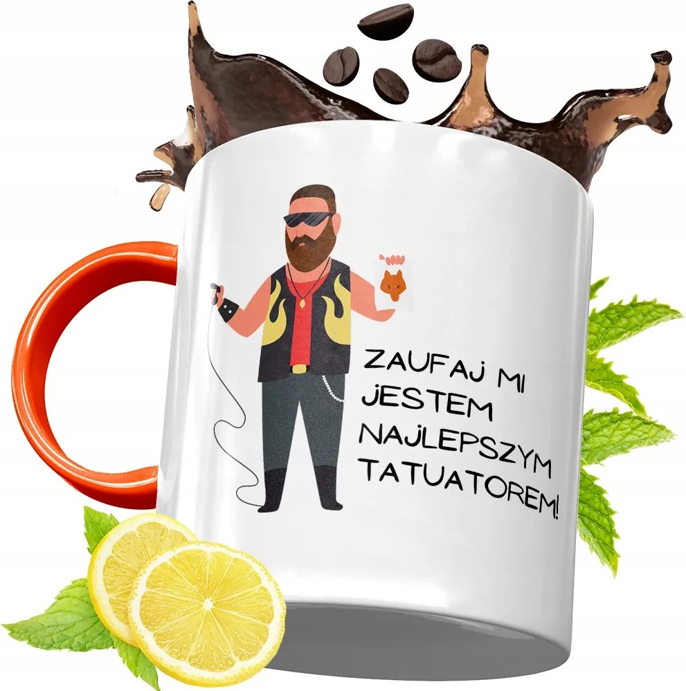 Narancssárga Bögre Tetováló Ajándék fényképes nyomtatással