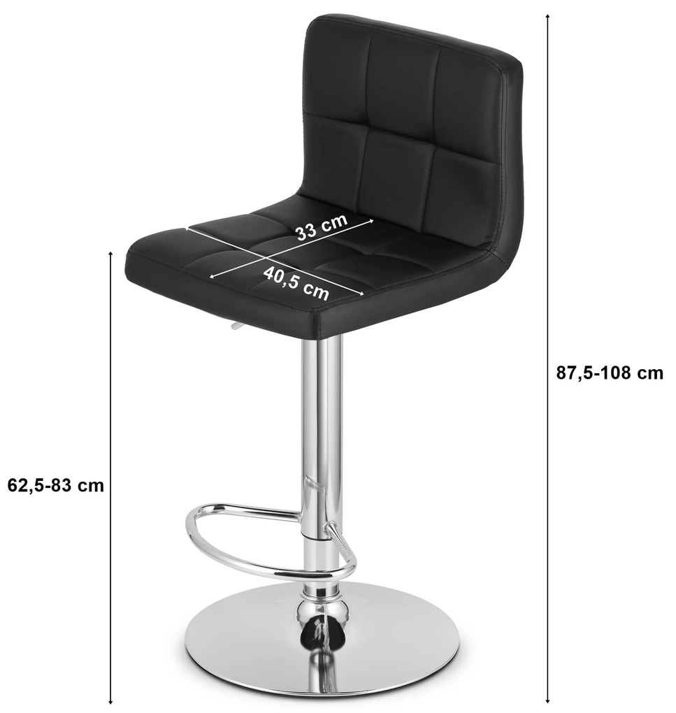 PROT öko bőrből készült fekete bárszék fekete lábbal