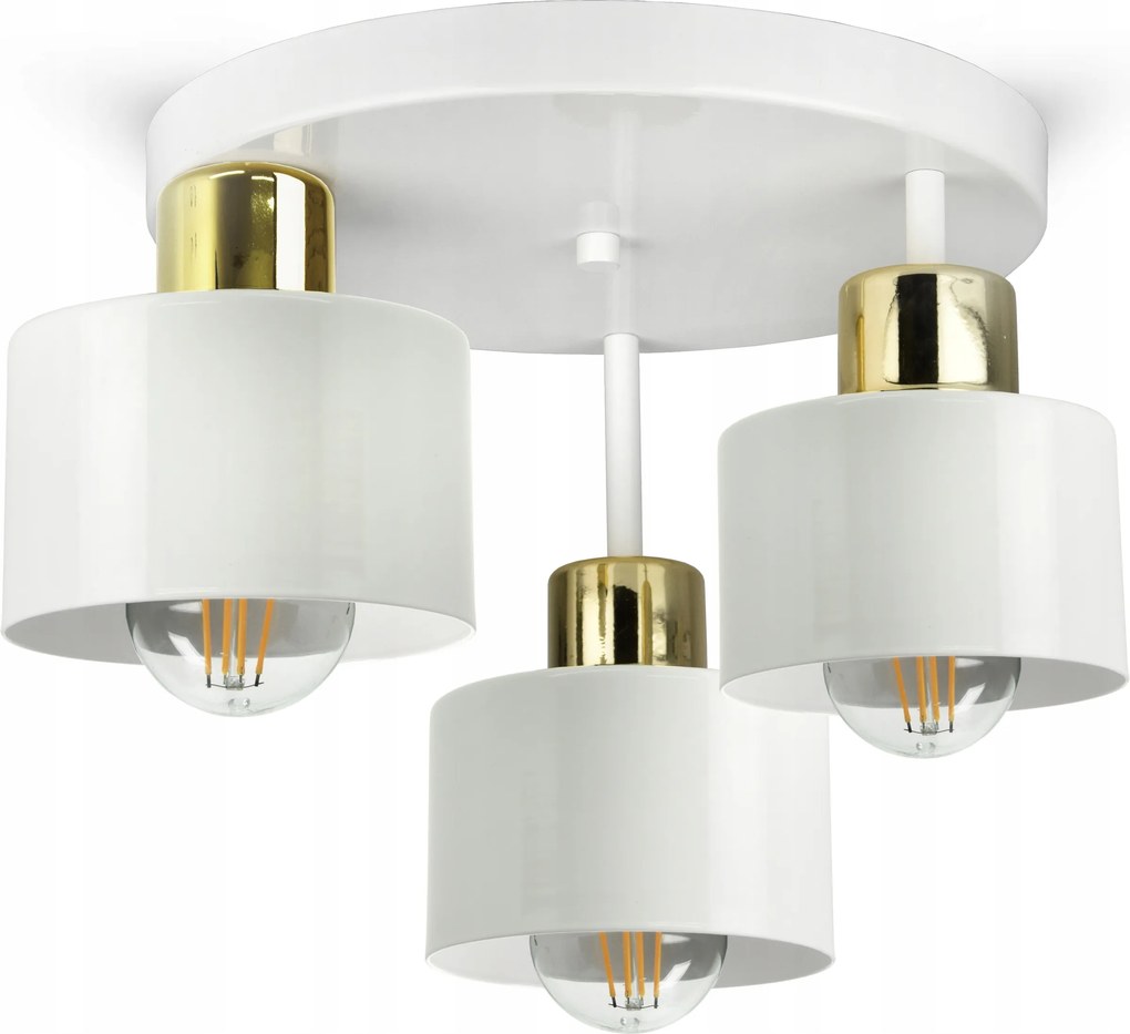 Mennyezeti lámpa Csillár Fehér Arany Roller ER3 Led