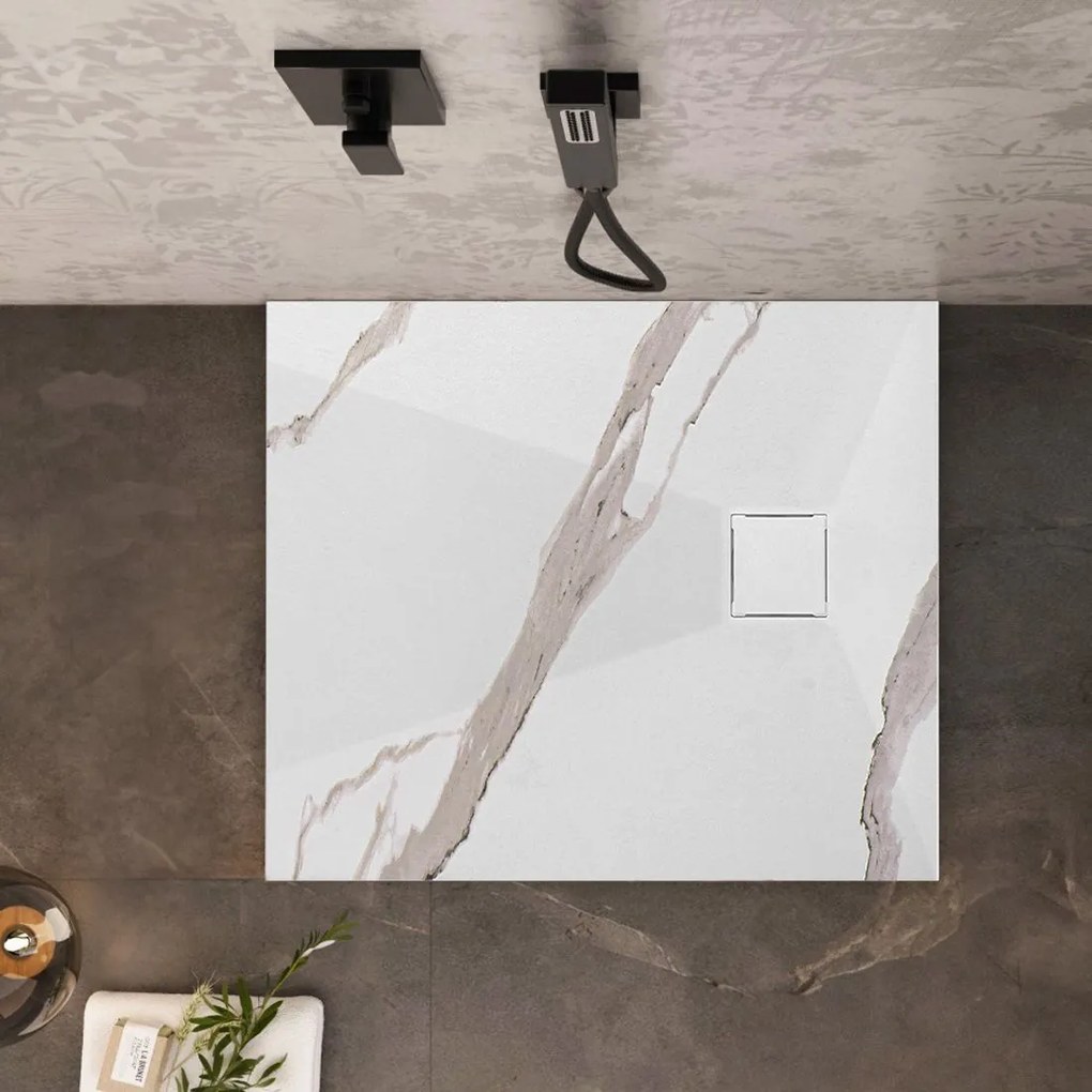 Zuhanytálca Magnum CARRARA WHITE 90x90
