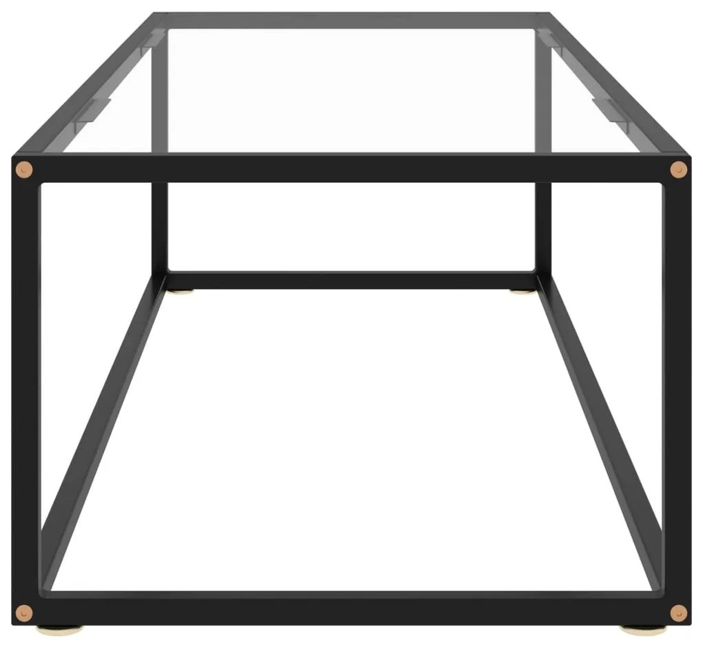 Fekete dohányzóasztal edzett üveggel 120 x 50 x 35 cm