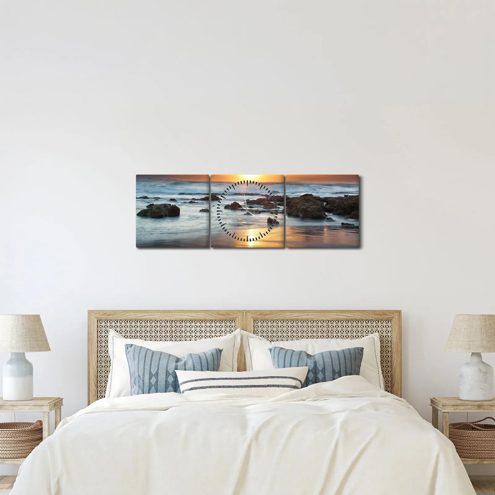 Kép - A napsütötte tenger (órával) (90x30 cm)