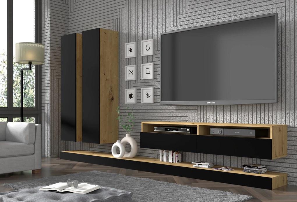 Szekrény Dual 150 (artisan tölgy  + fekete). Akció -22%. 1124860