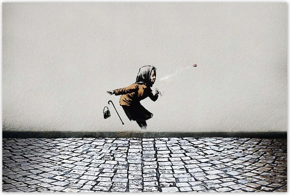 Poszterek 120x80 Banksy Nagymama Achoo Tüsszentés