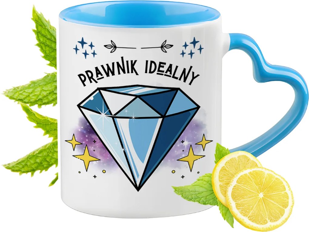 Ügyvédnek Kék Bögre Szív Alakú Füllel Ajándék