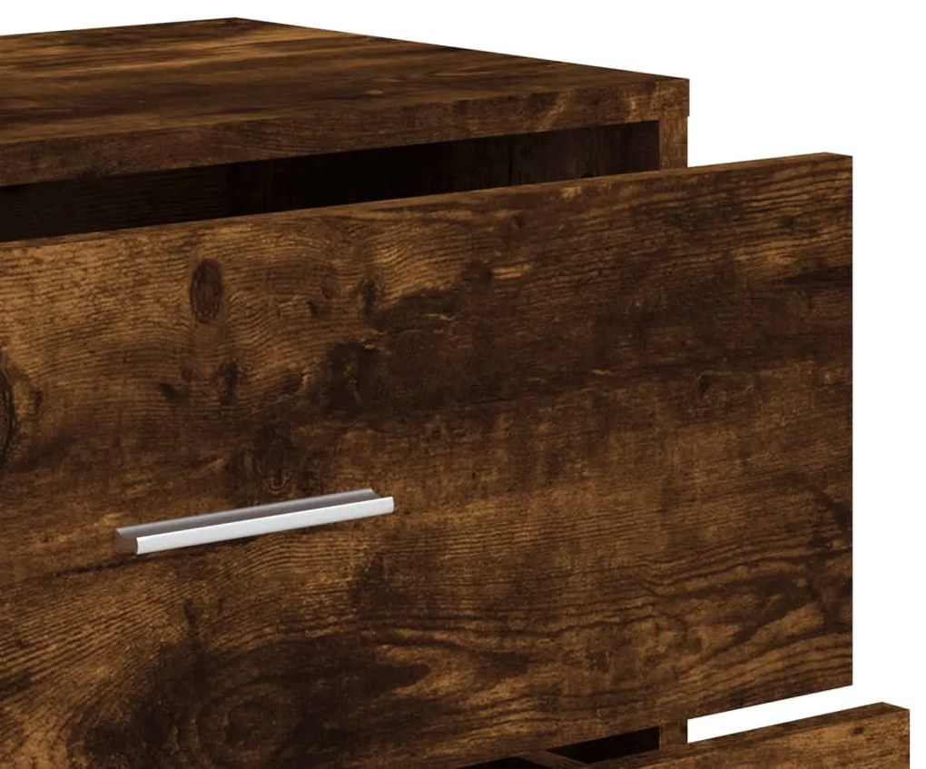 vidaXL 2 db füstös tölgy színű szerelt fa tálalószekrény 60x31x84 cm