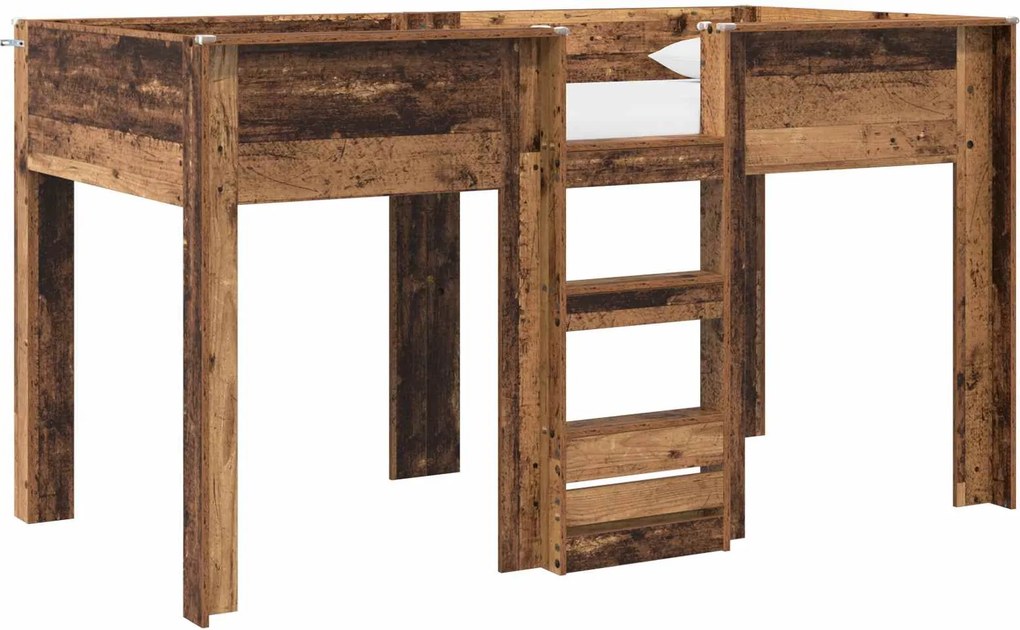 vidaXL Szükidő ágy matracmal tárolóval Öreg fa 100 x 200 cm Faanyag