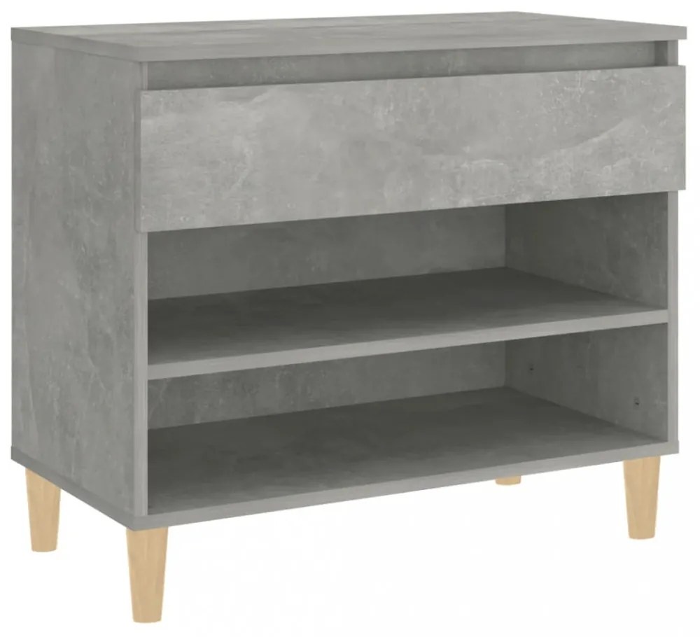 betonszürke szerelt fa cipőszekrény 70x36x60 cm