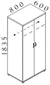 Visio gardrób 80 x 60 x 183,5 cm, dió