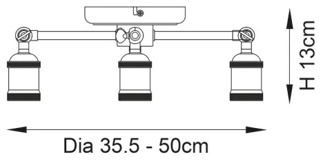 Endon 97243 - Spotlámpa HAL 3xE27/10W/230V réz