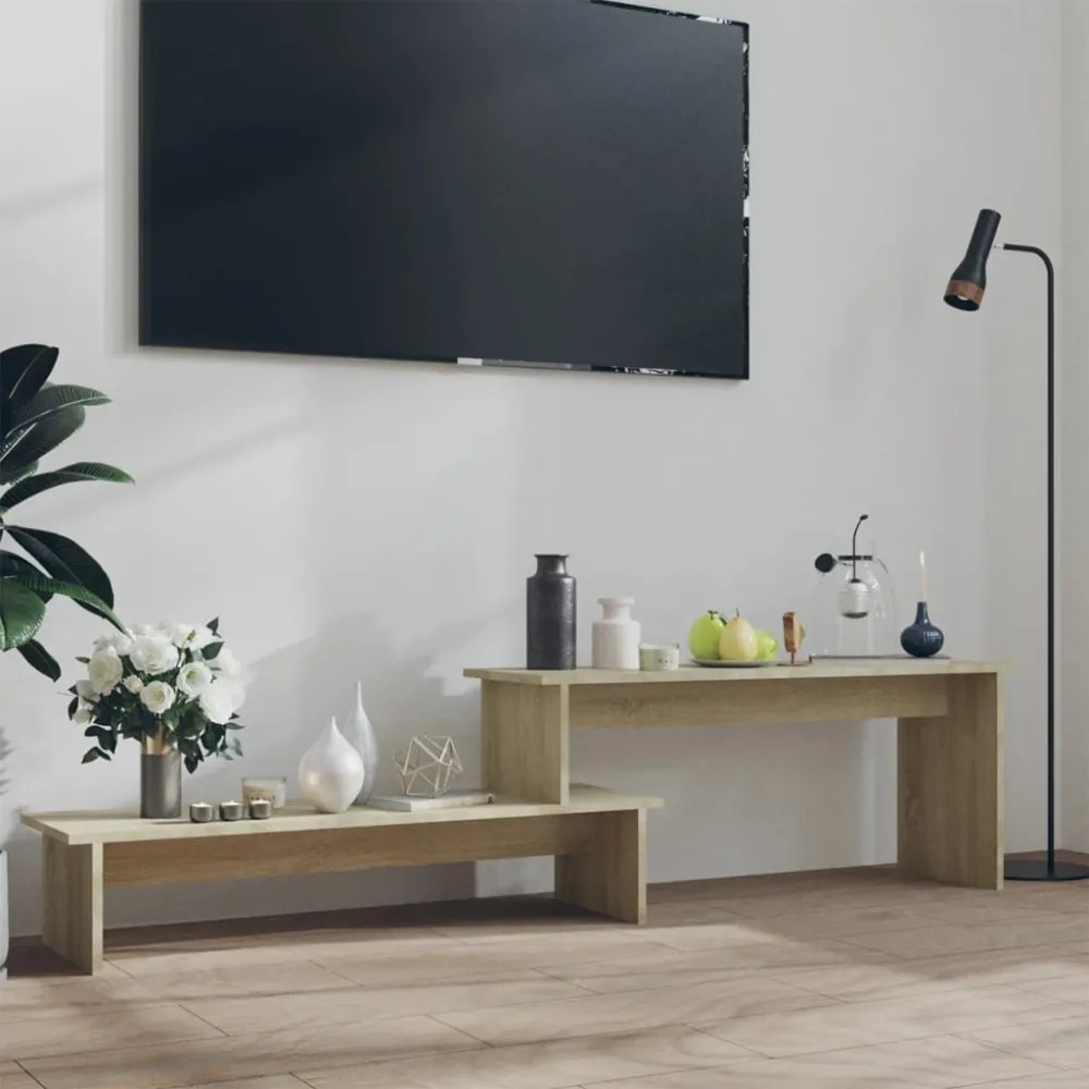 sonoma tölgy színű szerelt fa TV-szekrény 180 x 30 x 43 cm