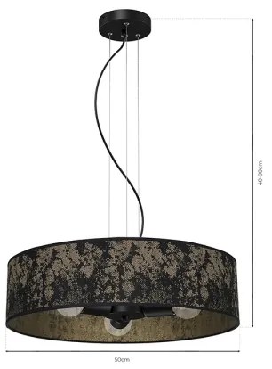 Csillár zsinóron SATINO 3xE27/60W/230V arany