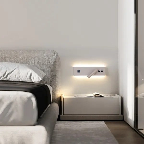 Brilagi-LED Falra szerelhető spotlámpa USB-porttal NOCTIS LED/3W/230V+LED/9W bézs