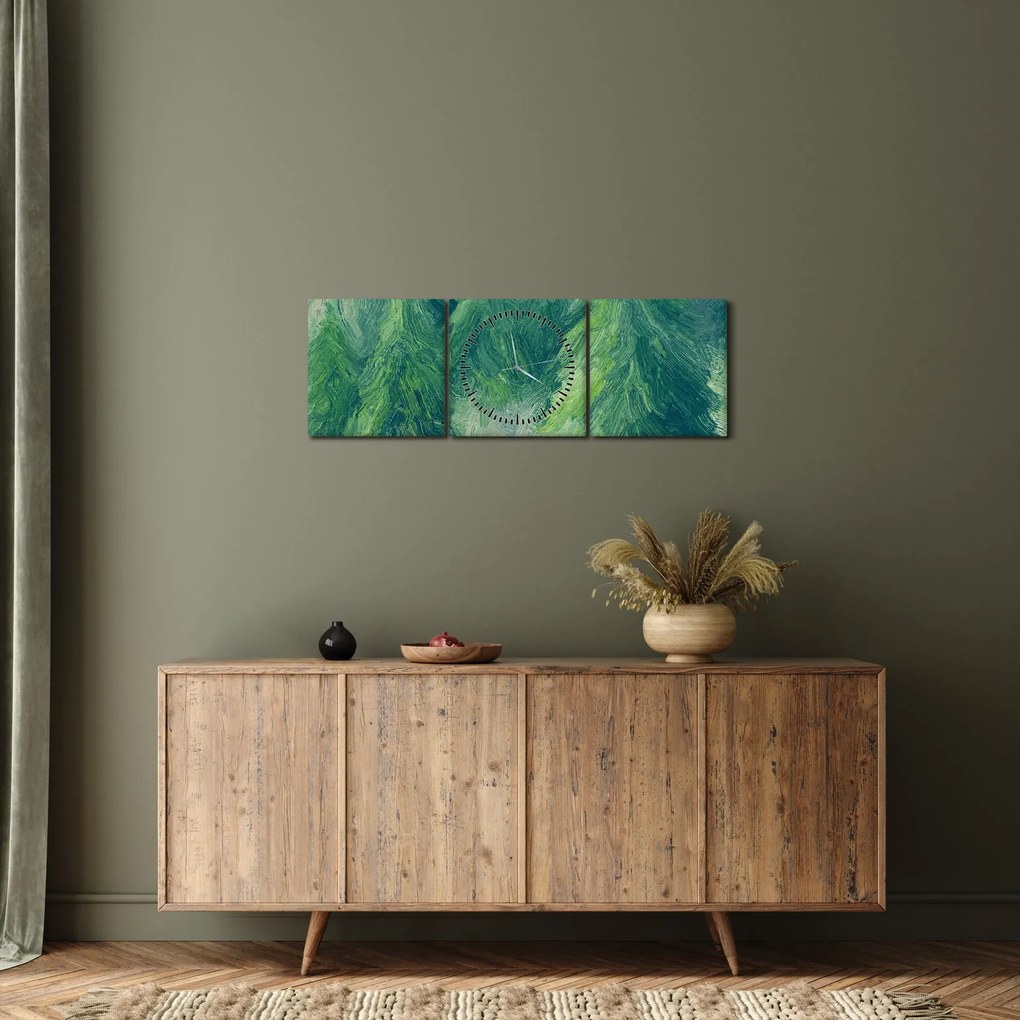 Kép - Festett tűlevelűek (órával) (90x30 cm)