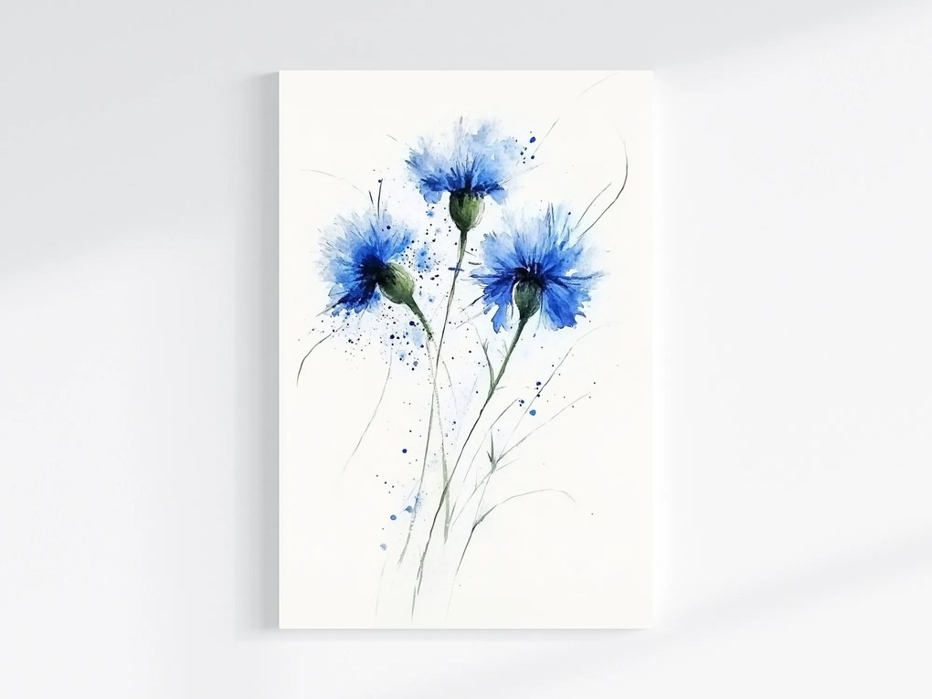 Vászonkép Canvas Akvarell Természet Mező Virág Kukorica Búzavirág 40x60