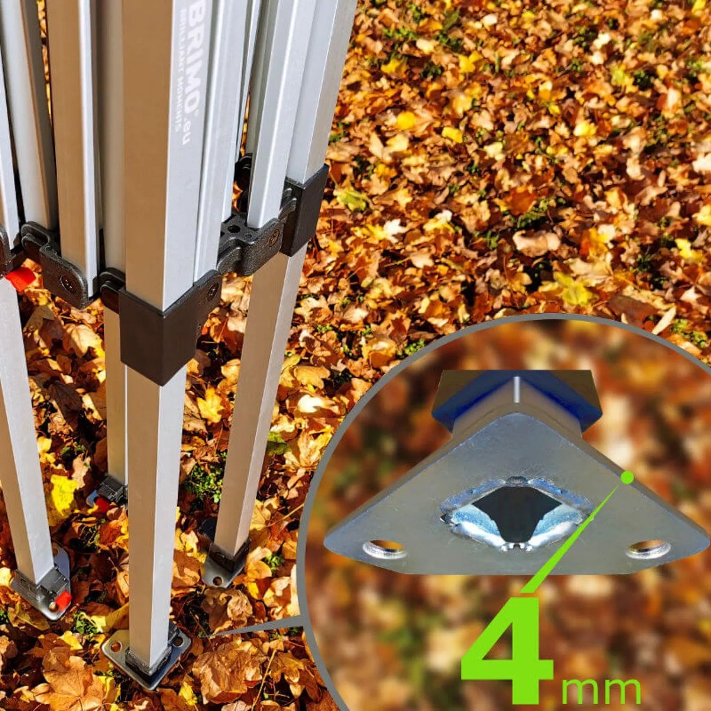 Összecsukható alumínium árusítóstand falak nélkül | BRIMO Exclusive Alu 2x2 m - falak nélkül - Zöld