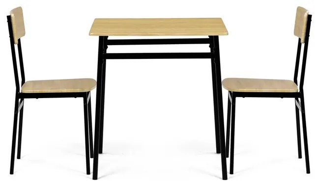 Jídelní set s 2 židlemi, 70x70x76cm, mdf, divoký dub, AUT-O2121 OAK
