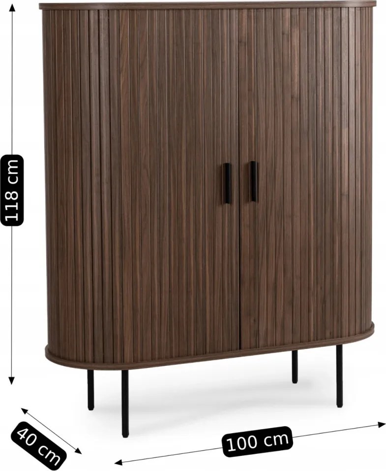 Komoda TRISH 100 cm Dwudrzwiowa Rozsuwana Orzech