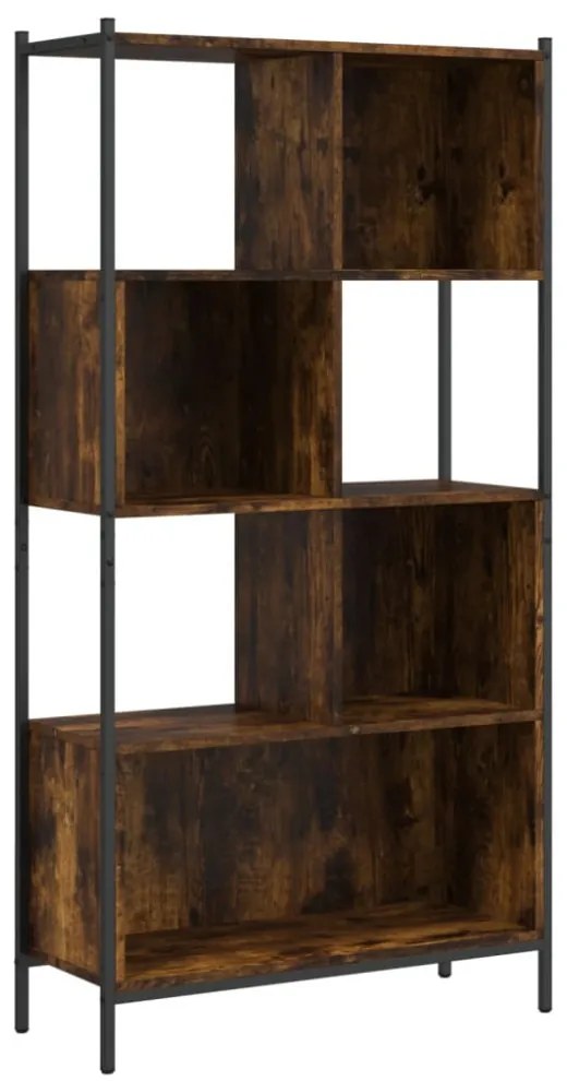 füstös tölgy színű szerelt fa könyvszekrény 72x28x172 cm
