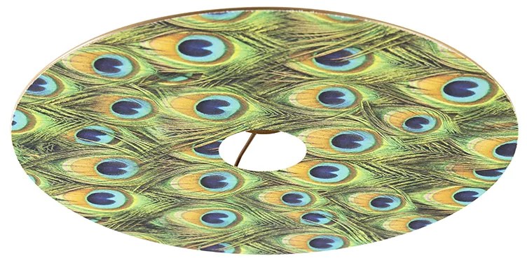Bársony lapos lámpabúra páva mintával, aranyozott szegéllyel 45 cm