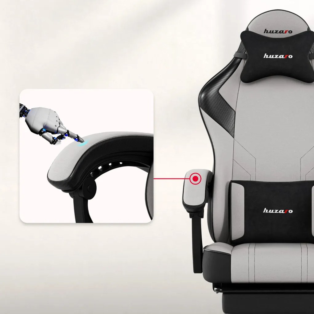 Gamer szék space 3.7 lábtartóval szürke