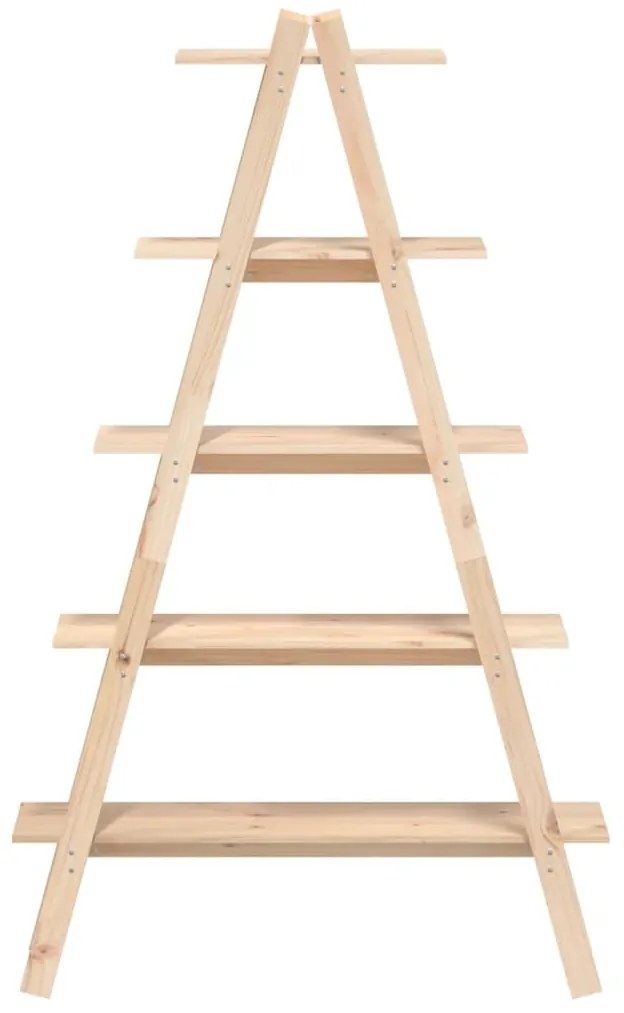 5 szintes A-alakú tömör fenyőfa polc 110 x 40 x 180,5 cm