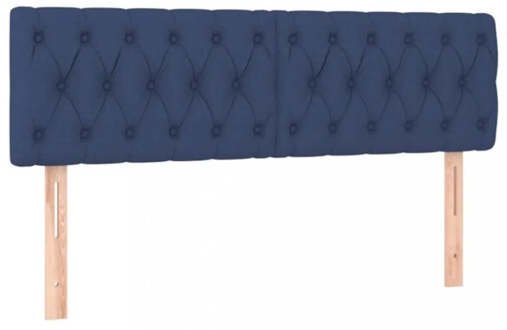 kék szövet LED-es fejtámla 144x7x78/88 cm