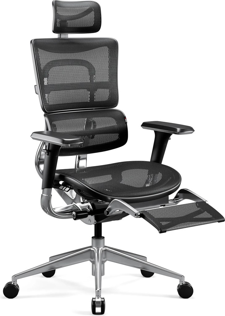 Ergonomikus irodai szék lábtartóval Normal Size, fekete: Diablo V-Master