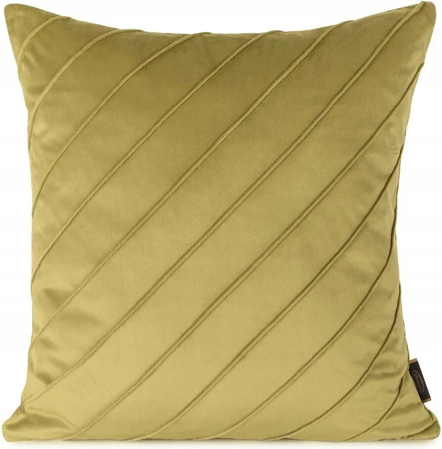 Párnahuzat Jancsi NALA3 45x45 cm csíkos mustár bársony glamour