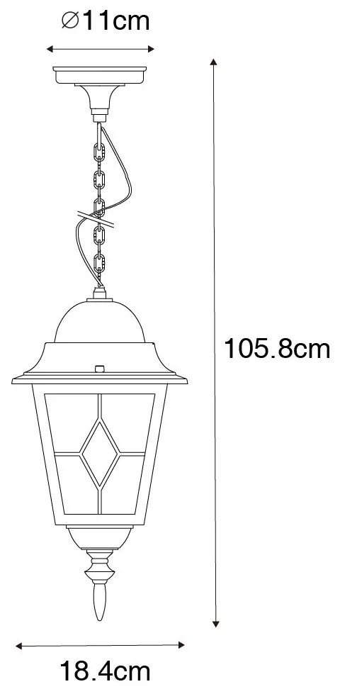 Vintage kültéri lógólámpa antik arany - Antigua
