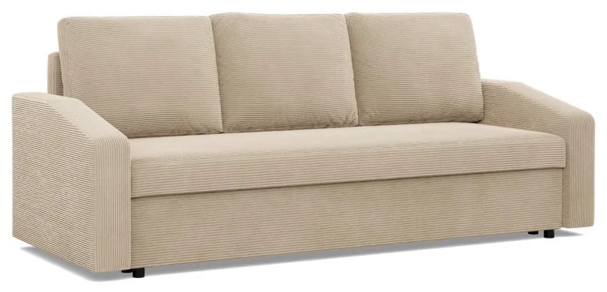 Zeus kanapéágy, kordbársony, bonell töltet, döntött kartámasz, bézs