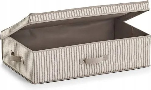 Tároló doboz fedéllel Stripes , non-woven, bézs