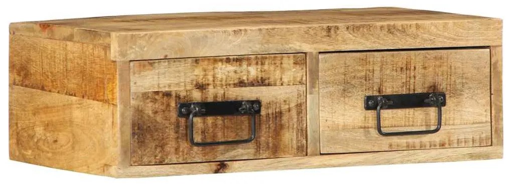 tömör nyers mangófa falra szerelhető TV-szekrény 60x30x19 cm