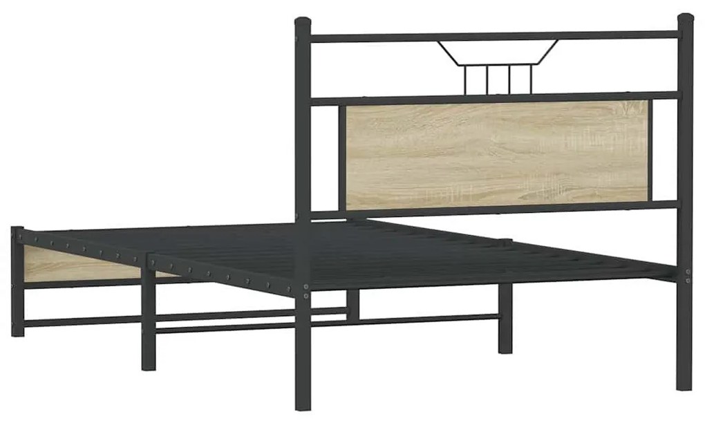 ágykeret matrac nélkül Sonoma tölgy 107x203 cm Gépi fa