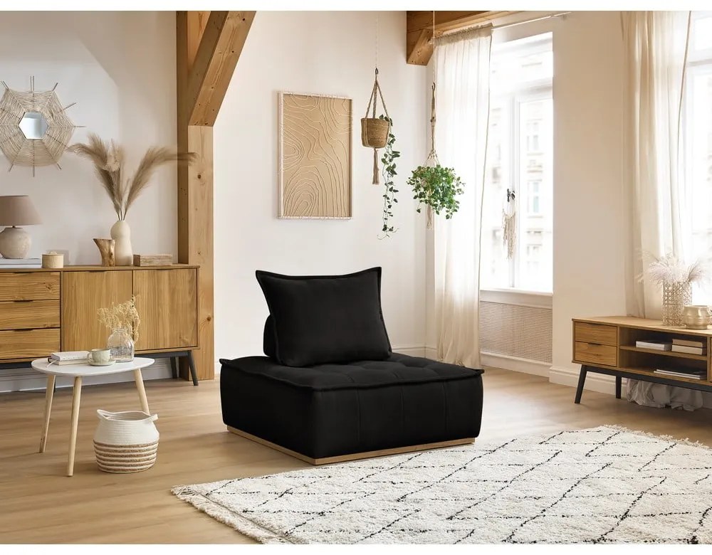 Fekete zsenília fotel Elisa – Bobochic Paris