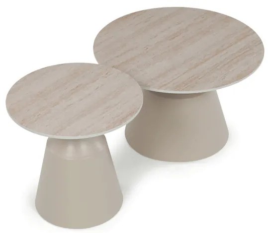 Dohányzóasztal 70×70 cm, Kerámia, Travertin. CT-F4152 TRV