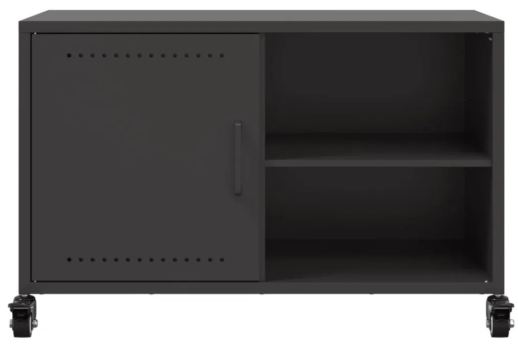 fekete acél TV-szekrény 68 x 39 x 43,5 cm