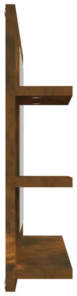 füstös tölgy színű szerelt fa fürdőszobatükör 60 x 10,5 x 45 cm