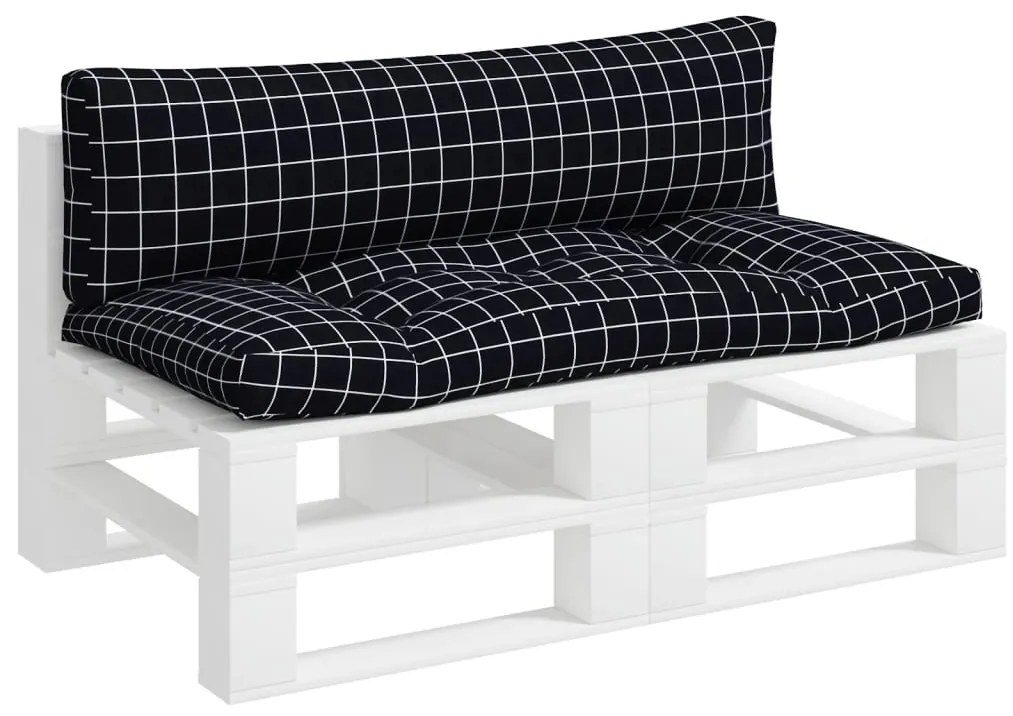 2 db fekete kockás oxford szövet raklappárna