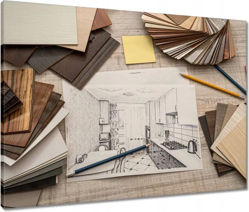 Vászonkép 80x60 Színes ház rajz