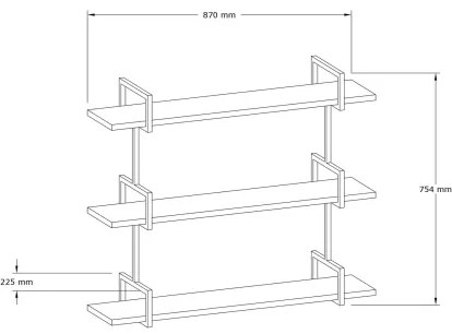 Fali polc URAS 76x90 cm fenyő