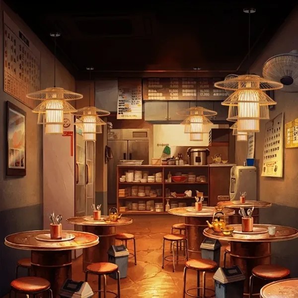 Immax 08255L - Csillár zsinóron PINCHOS 1xE27/40W/230V átm. 50 cm bambusz