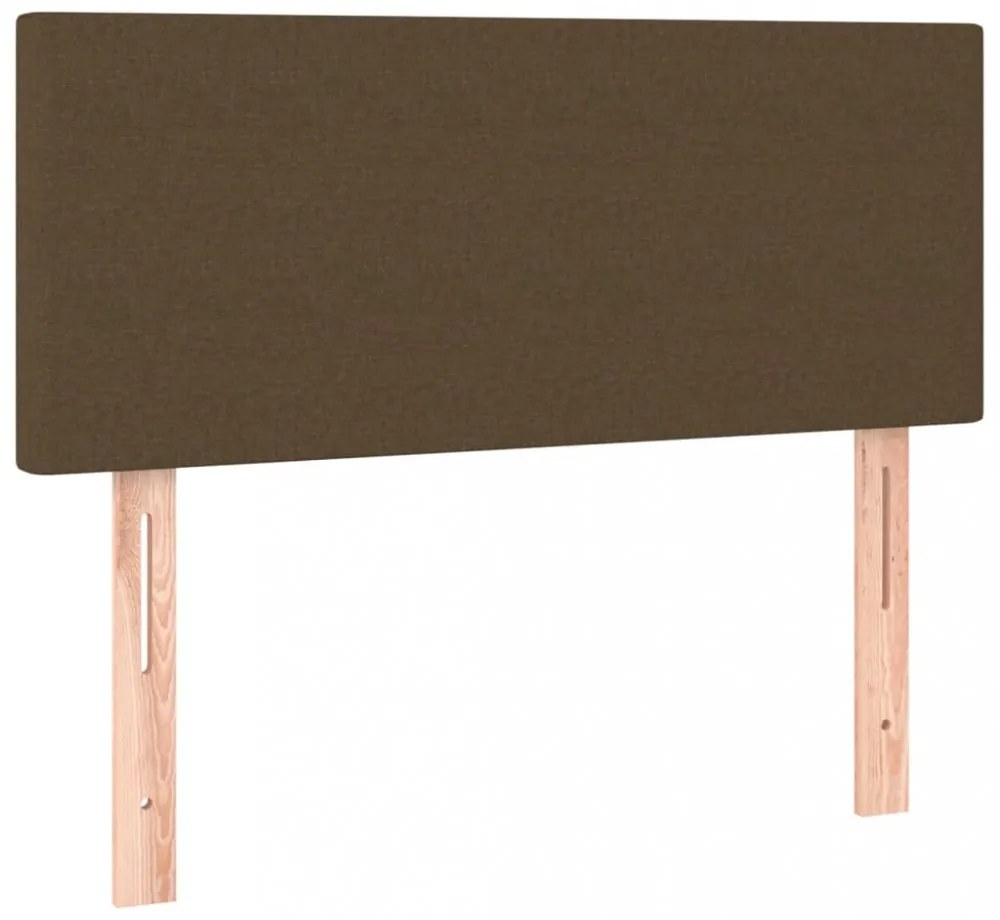 barna szövet rugós és LED-es ágy matraccal 90x200 cm