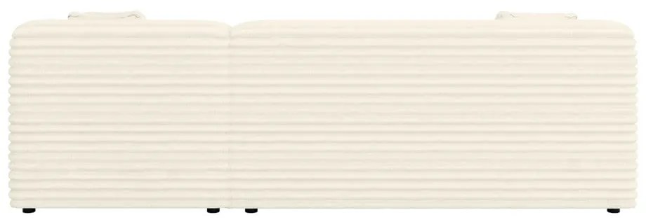 Krémszínű kordbársony sarokkanapé (jobb oldali-heverő résszel) Martin – Ropez