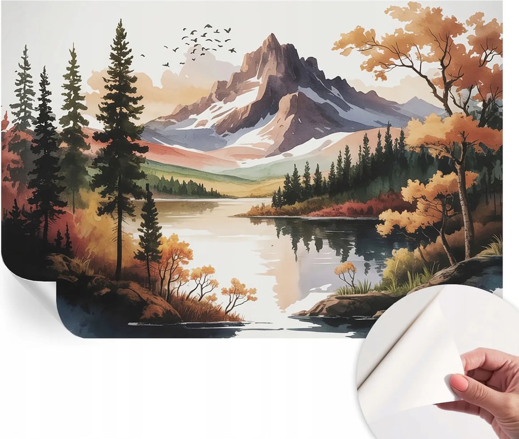 Öntapadós Dekoratív Fotótapéta Hálószobába Hegyi ősz 104x70 cm