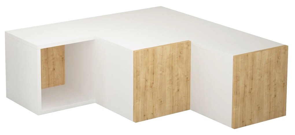 TV szekrény Compact - White, Oak