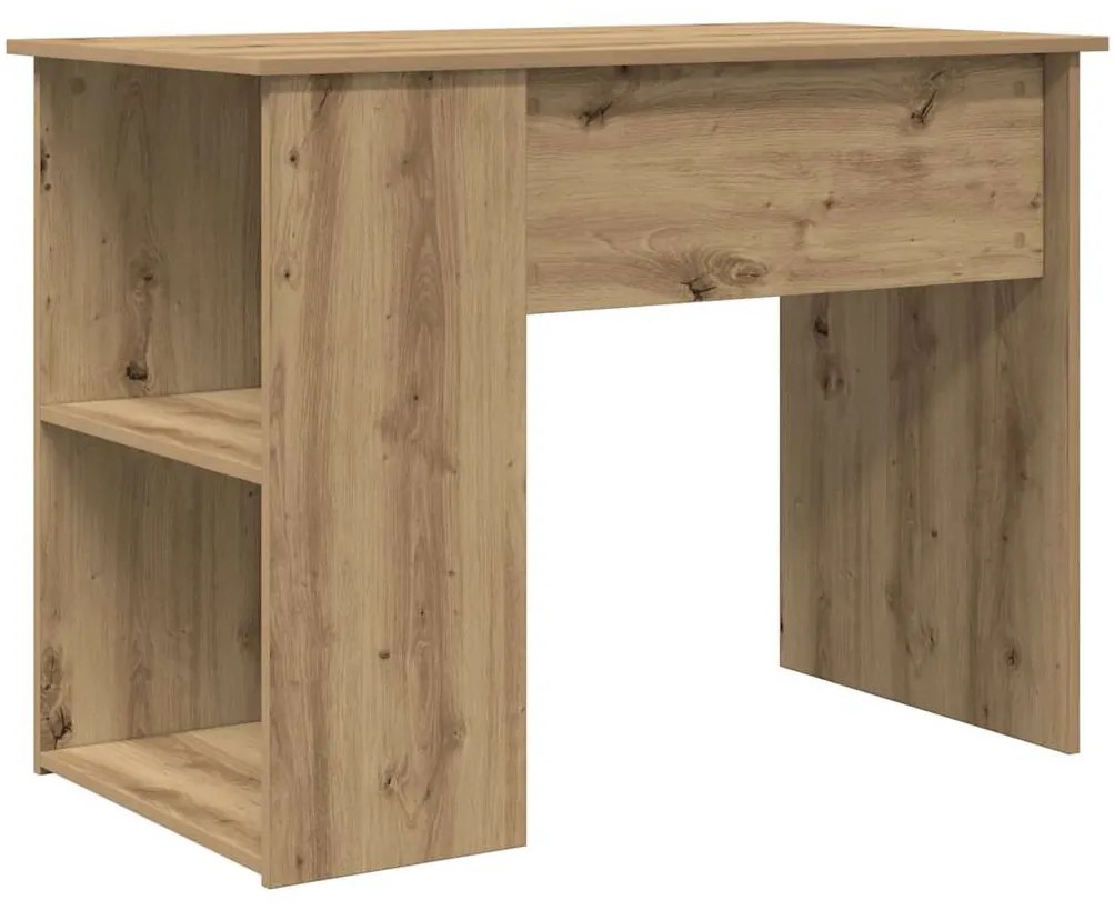 kézműves tölgy színű szerelt fa íróasztal 100x55x75 cm